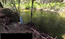 So this latina hotwife is having outdoor fun with her couple, riding that big black monster cock.