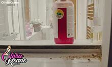 peeking at the chubby neighbour flashing in the shower