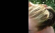 Cute tinder girl gives outdoor blowjob?