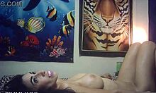 behind the scenes maxxx loadz fucks sexy slim brunette babe with shaved pussy