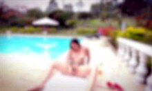 the hot latina by the pool says come seduce me