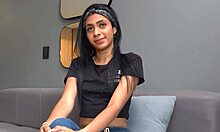 latina casting where fitness brunette babe tries big cock interracial anal