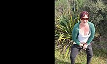 i'm the trashy kiwi milf pissing on the roadside with traffic coming.