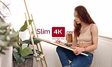 tiny redhead finds sex inspiration through masturbation and riding