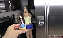Juicy Teen 18+ Pussy Gets Creampied and Devirginized for My Birthday Celebration