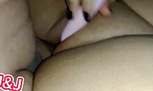 Chubby milf with tattoos surprises roommate with toys. Homemade fun.