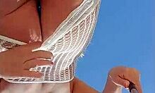 Transparent Dress Slips Off Cute Slut Flashing Big Tits Outdoors