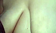 She drinks cum from dick after blowjob on saggy tits