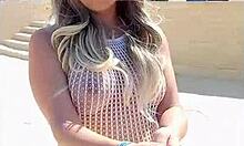 Transparent Dress Slips Off Cute Slut Flashing Big Tits Outdoors