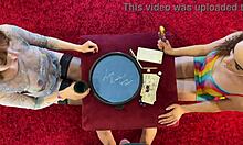 Two girls one guy dice challenge to make him cum first?