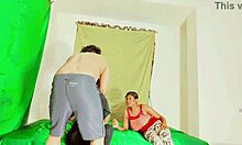 Intriguing rough threesome with teen deepthroat