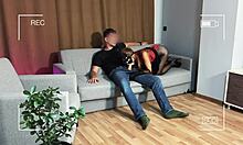 I'm filming my lover leaving a surprise inside me