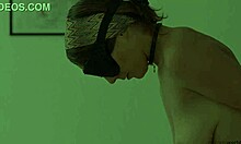 Submissive business woman exposed in public