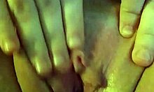 Horny friend narrates close-up fingering of wet pussy in masturbation session
