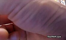 caught cougar deepthroats guard's dick