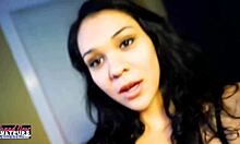 Skinny Brunette Coed Sabrina Sucks And Swallows Cumshot