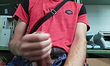 This time I masturbated at my desk with my big cock out, feeling the homemade thrill