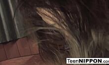 Japanese babe gets cherry popped with blowjob. 😘