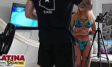 Tattooed Colombian Mia Smith Tries Big Cock In Casting