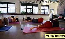 Blonde Lindsey Lakes cumshot in yoga