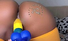 i'm this ebony girl with big tits, playing with toys and masturbating