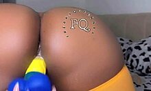 i'm this ebony girl with big tits, playing with toys and masturbating