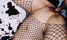 He bent her over in lingerie, fucking her wet pussy and ass until she climaxed, her eyes begging for more.