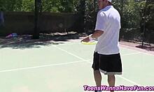 Amateur teen 18+ cum sprayed in outdoor party