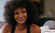 Big Tits Ebony Threesome with Roommate and Girlfriend 😍