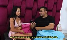 Petite Girl Has Rough Sex with Muscular Lover in Bedroom