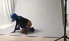 Amateur Teen Cosplays Raven In Outdoor Public Costume