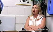 blonde cougar enjoys the officer's fat dick on the office desk