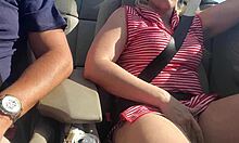 blonde dildo fucks herself outdoors 😏