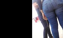 yo, check this culona in tight jeans, teen with a huge candid ass! 😍