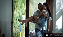 I worship petite Nata Oceans' natural feet, licking and fucking them passionately.