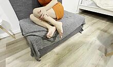 Mommy with saggy tits and hairy pussy goes wild!