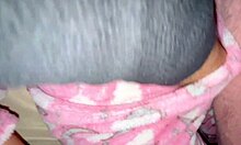 Daddy moans as he assfucks the tight shaved pussy of cute mexican teen in bed