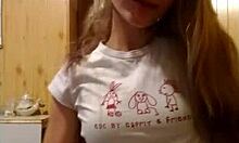 Young lonely blond masturbates until she cums on camera