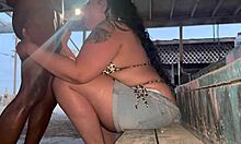 Stranded thicc PAWG fucks and sucks stranger!