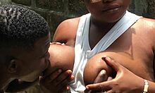 Chubby Ebony Slut Showcases Boobs and Ass Outdoors to Seduce Neighbor for Huge BBC Sex in Full Video