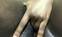 Intense homemade ebony pussy play with creampie, wet ass, and pussy lips teasing, leading to anal solo babe action