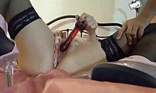 White Amateur In Beaded Dress And Stockings Engages In Conversation