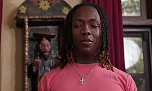 Two redheads take on one monster cock in deepthroat action