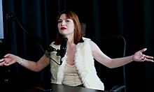 Uber jerks off, she squirts in sheer lingerie