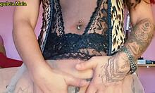 beautiful brunette shows off in lingerie while dancing solo