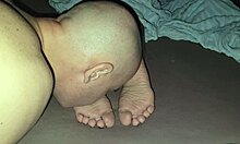 He licks his stepmothers soles and cums on them