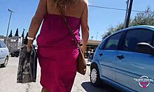 Nippleringlover Kinky Mother Flashes Pierced Nipples and Sexy Ass on Public Street