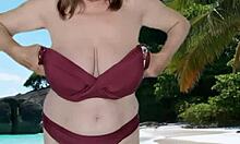 hot granny teasing in bikini