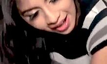 Colombian brunette gets hard penetration from lover in bedroom 😏