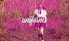 Brunette with blue eyes and long hair guides you through jerking off in her nightie, feeling the foreplay build.